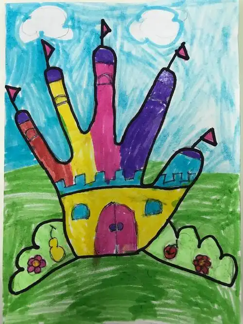 手掌画系列之城堡1,3