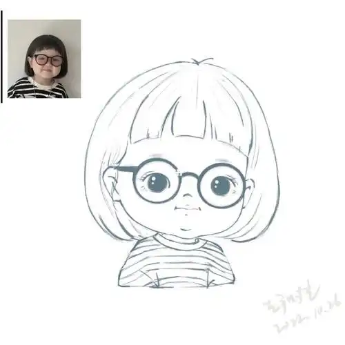 卡通头像萌宝手绘萌宝头像女生头像