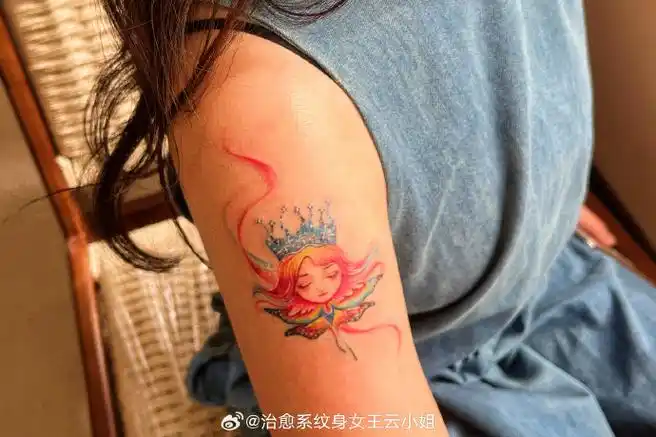 武汉女纹身师云##tattoo##纹身图案##武汉纹身##大臂纹身##插画纹身