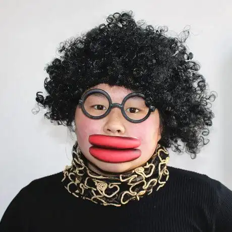 千奇坊愚人节人夸张大嘴巴整蛊大猪嘴肿嘴香肠嘴红厚嘴唇整人搞怪