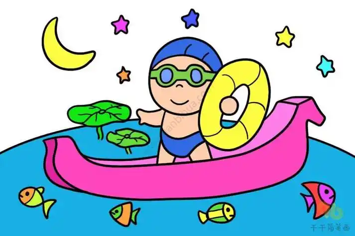 幼儿园快乐的夏天简笔画