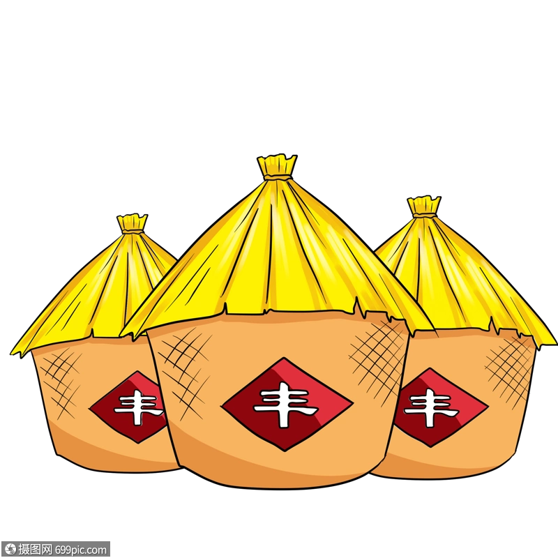 免抠元素 手绘/卡通元素 一组粮仓.psd