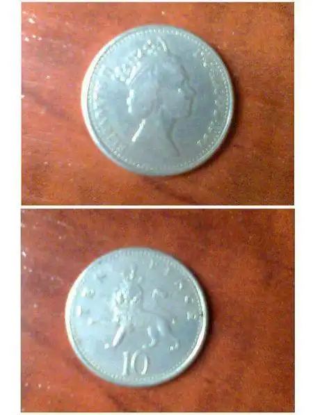 正面印有伊利莎白,背面印有戴皇冠的狮子和阿拉伯数字10的硬币值多少