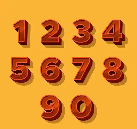 10款红色立体数字矢量素材