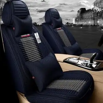 亚麻全包围四季通用坐垫 布套子亚麻汽车座套221年新款透气亚麻座椅套