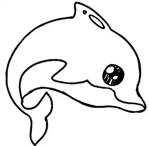 海豚简笔画图片_简单可爱的海豚儿童绘画图集儿童画海豚简笔画(2)超萌