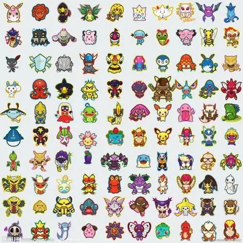 谁能帮我找到神奇宝贝全宠物集合图一张放大可以看清楚的,和数码宝贝