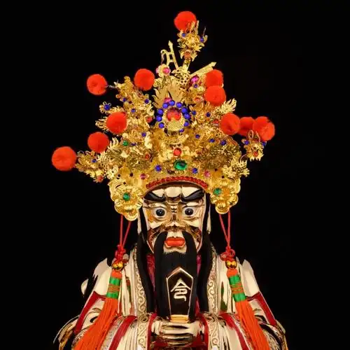 台湾盛凡铜鎏金 五爷 财神爷 鎏金 高40cm 道教神像 厂家直供