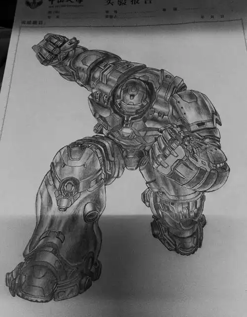 反浩克装甲-素描作品