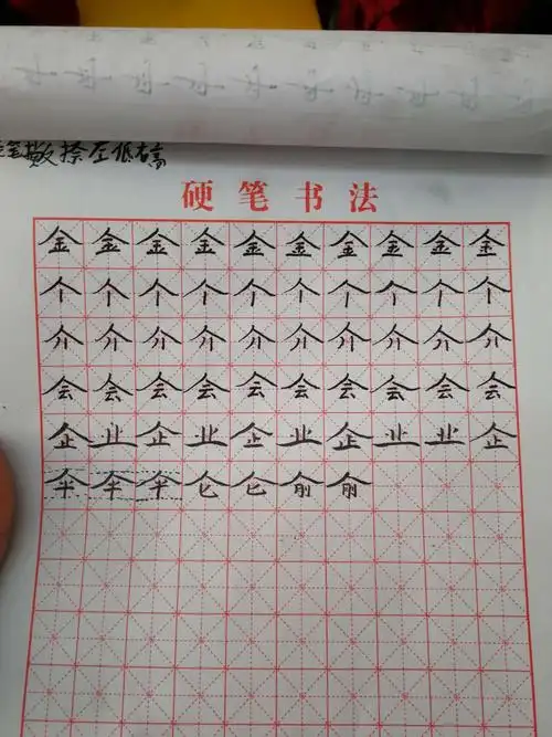 泰山庙小学随堂书写——撇捺主笔突出练习