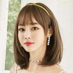 假发短发女2021年时尚新款波波头挑染造型仿真锁骨发中长假发套