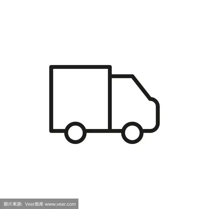 卡车,线图标,极简构图,商务,半挂式卡车