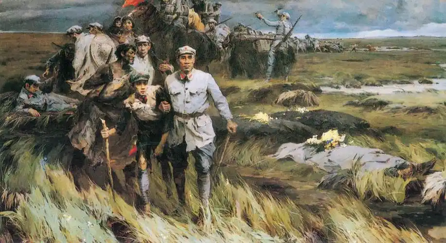 红军过雪山(油画) 艾中信四渡赤水出奇兵(油画) 邵亚川