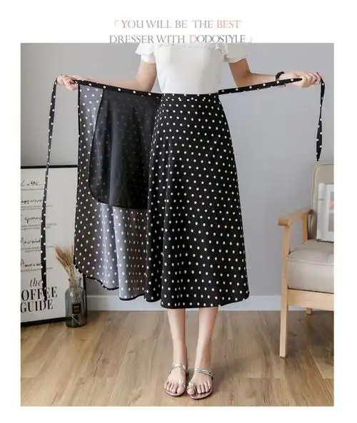 一片式裹裙2021新款春秋一片式半身裙中长款碎花沙滩裙垂感高腰女裹裙