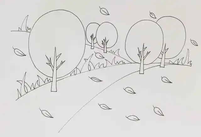 画一幅秋天的简笔画怎么画