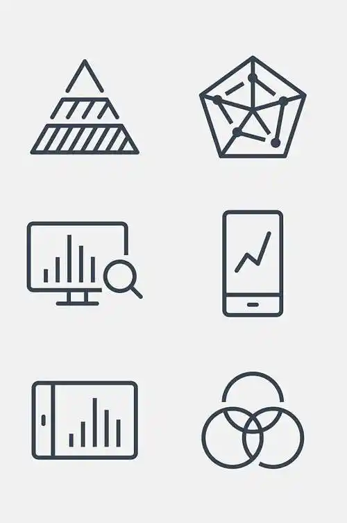 简约手机电脑黑色线性图标免抠素材