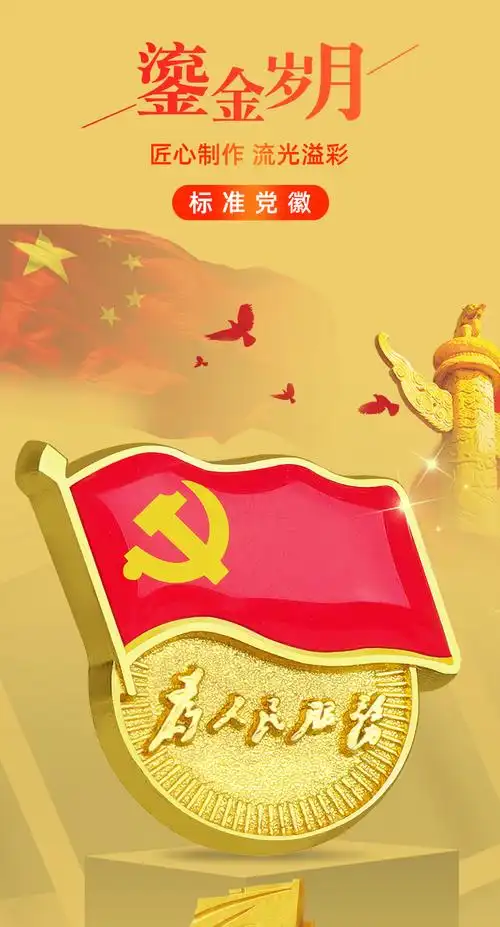 党徽 强磁扣 可佩带冬季棉服 中共中央组织部监制