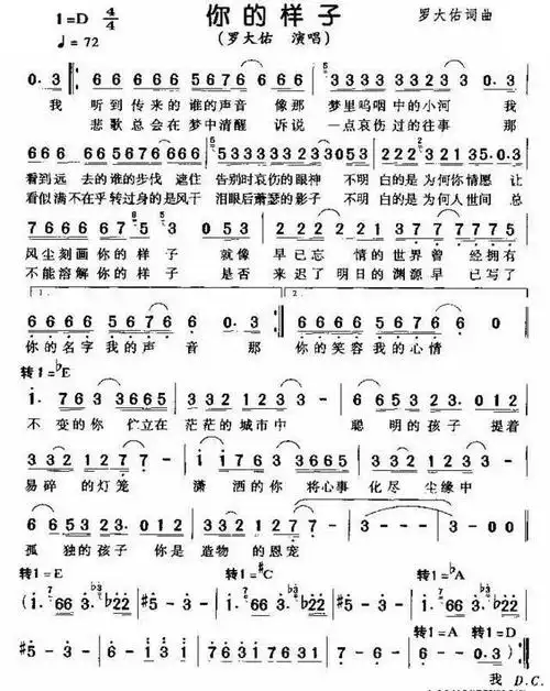 每日一歌:《你的样子》