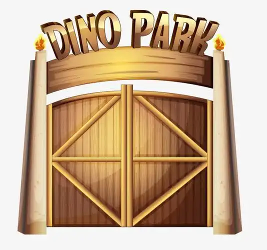 矢量卡通木质感大门