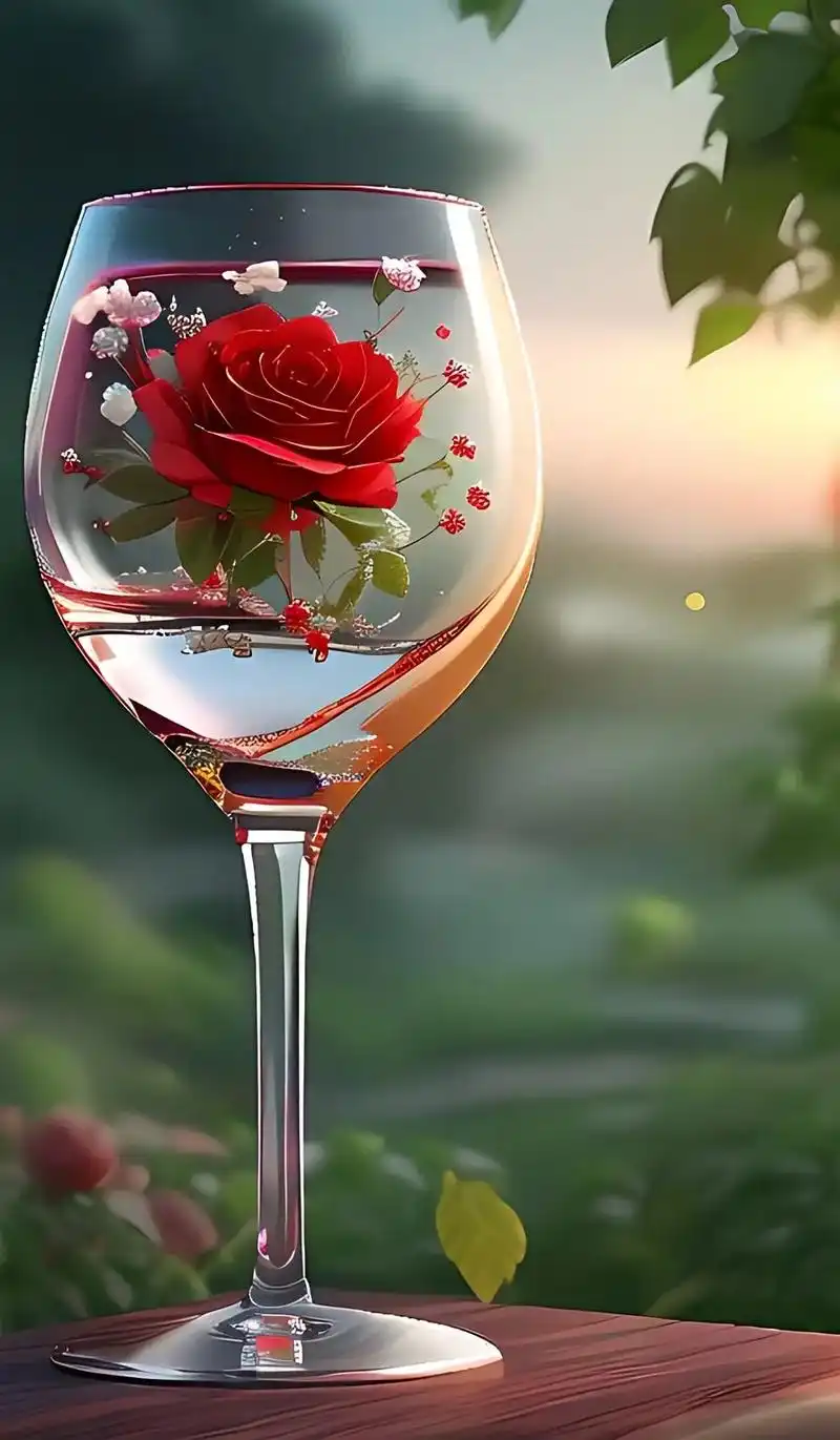 图文伙伴计划 #酒杯玫瑰 #唯美意境 #玫瑰 #美酒97 - 抖音