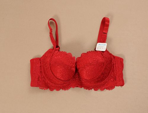 升级款100%桑蚕丝 真丝文胸红色 女夏薄款内衣 聚拢胸罩 店主推荐