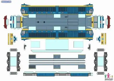 求火车纸模型制作图