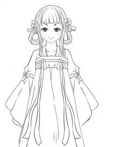 古风美女简笔画