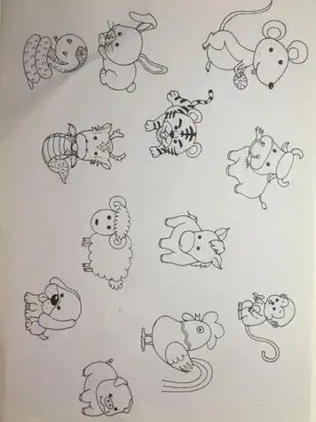 儿童画十二生肖十二生肖头像图片简笔画大全图片十二生肖简笔画大图