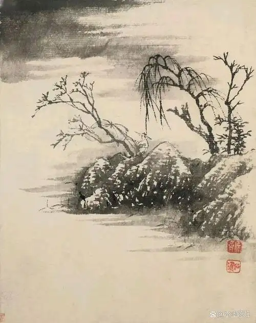 石涛的山水画精于小品,每次看到他的小品山水,不免产生许多想法.