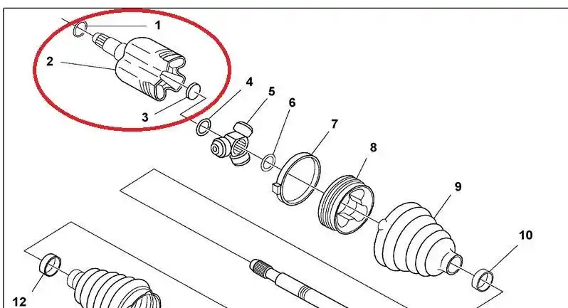 换半轴油封半轴下来了内球笼的外壳怎么拆下来