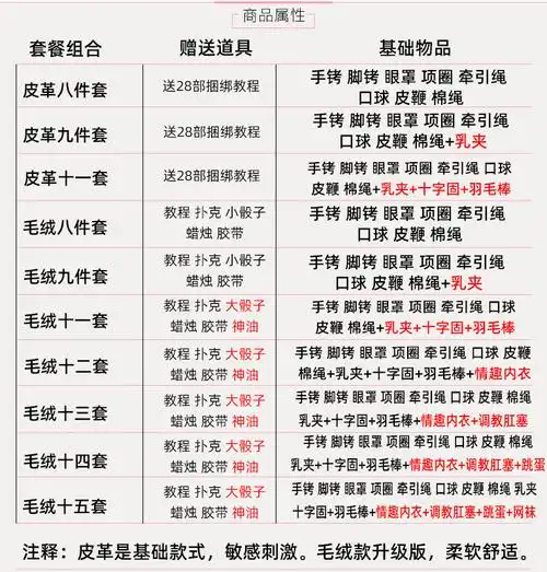sm套装成人床上调教另类捆绑道具手铐皮鞭另类玩具夫妻房事挑逗情趣