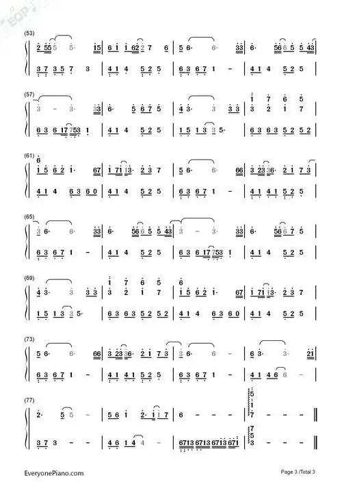 青衣谣-青云志插曲双手简谱预览3