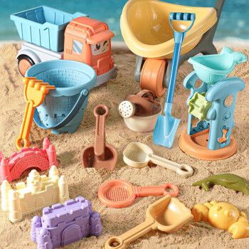 玩具套装男孩女孩海边游玩16件套手推车翻斗车大铲子小孩沙地铲子六一
