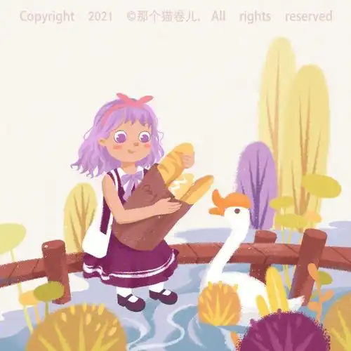 原创小场景五女孩与鹅附过程