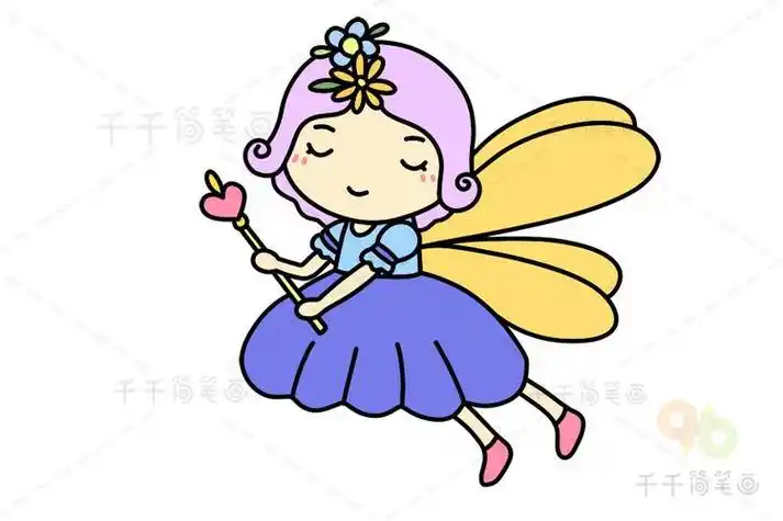 小仙女和魔法城堡一组古风q版仙女简笔画步骤彩色图片一组古风q版仙女