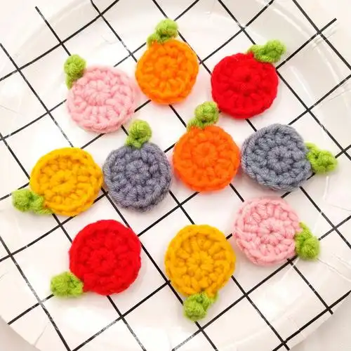 diy手工饰品配件毛线编织水果小花朵发卡发饰针织毛线配饰材料