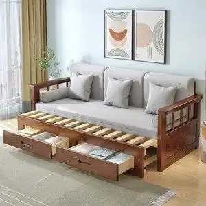 小户型推拉两用图片】实木沙发床客厅小户型推拉两用图片大全_q友网