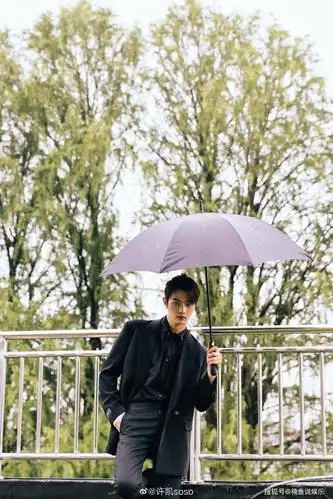 原创许凯越来越有男人味!穿西装扎小辫上演眼神杀,撑伞动作帅极了