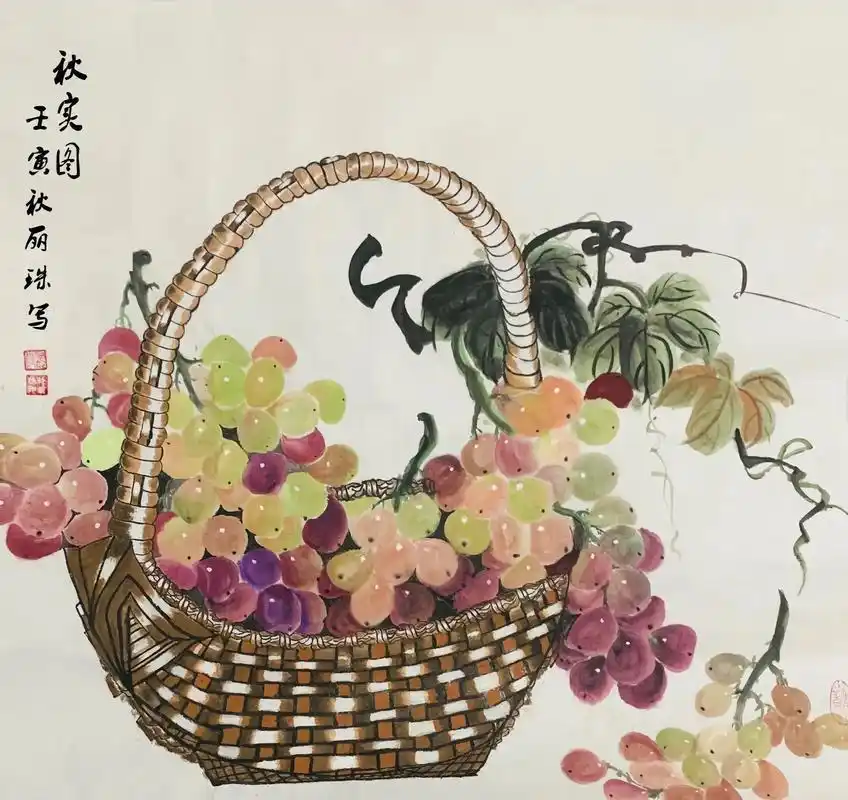 秋天到了,果子熟了…国画写意花鸟画:《秋实图》 #想画就画  - 抖音