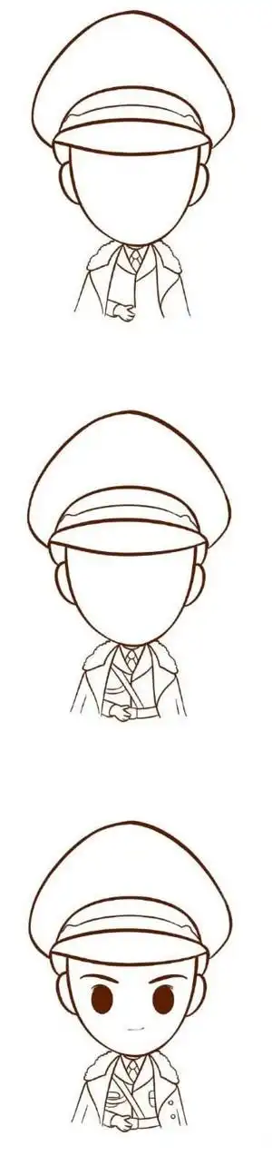 卡通解放军的怎么画,图片,简笔画-学笔画