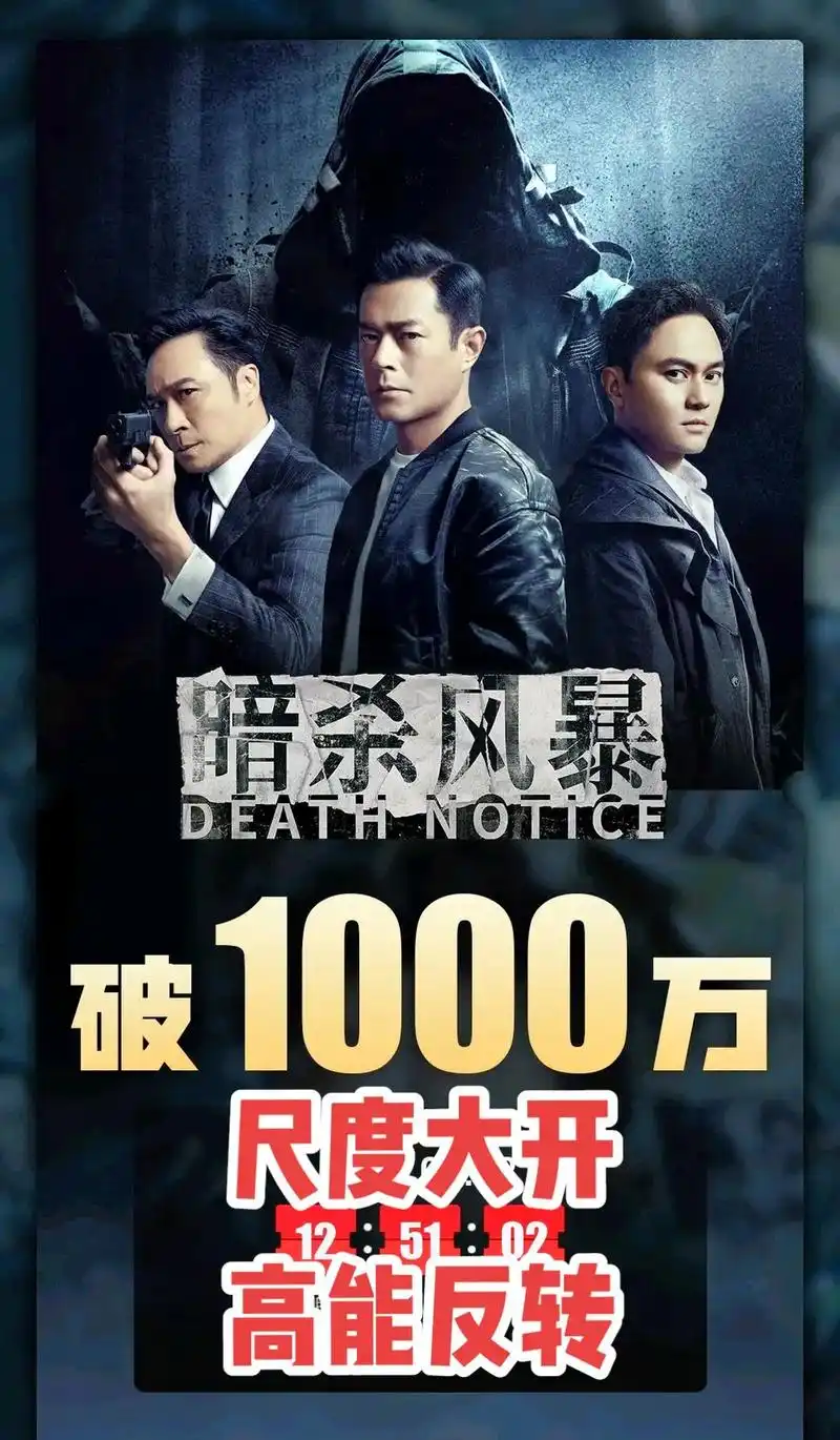 暗杀风暴今日上映!票房破1000万!#古天乐新片骂了33秒脏 - 抖音