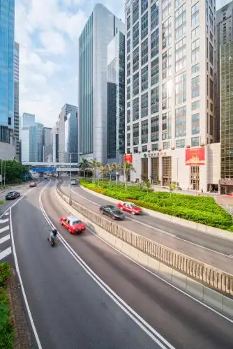 中国香港现代城市街道道路
