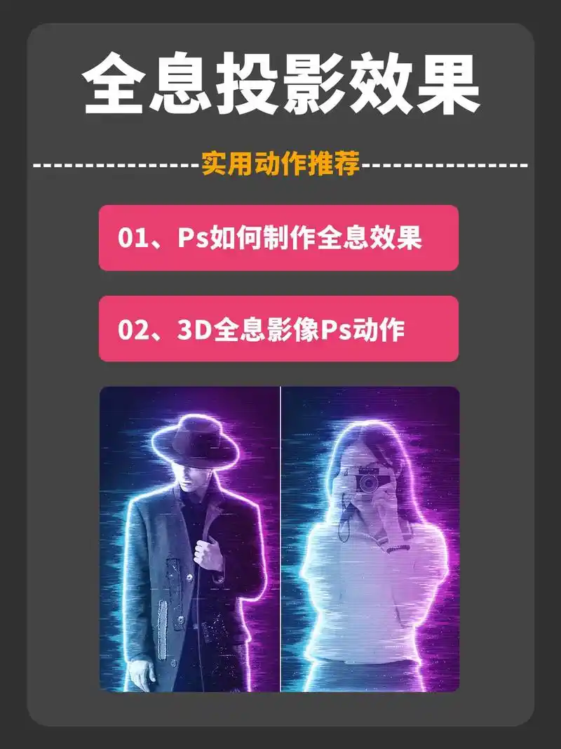 ps科技感全息投影影像特效果合成动作插件.在ps制作科技感平 - 抖音