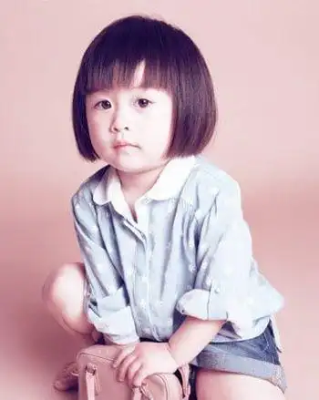 幼儿蘑菇头短发发型图片 女儿童蘑菇发型设计