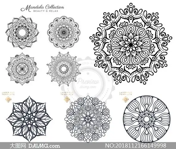 几何中心对称效果花纹图案矢量素材