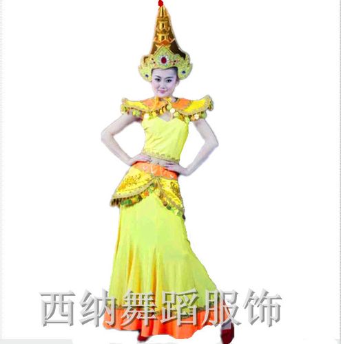 精品促销泰国宫廷礼仪服葫芦丝风傣族舞蹈演出舞台表演民族服装女