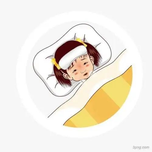 儿童生病插画png素材透明免抠图片卡通手绘