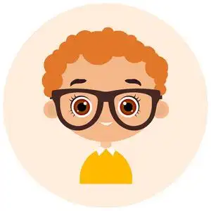 画像戴眼镜的年轻男孩.矢量图 eps 10.平的卡通风格照片