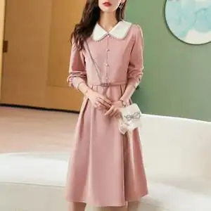 娃娃领淑女连衣裙图片