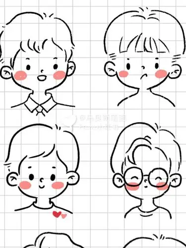 简笔画| 超可爱简单小男生人物头像简笔画_简笔画_头像_卡通头像_文化